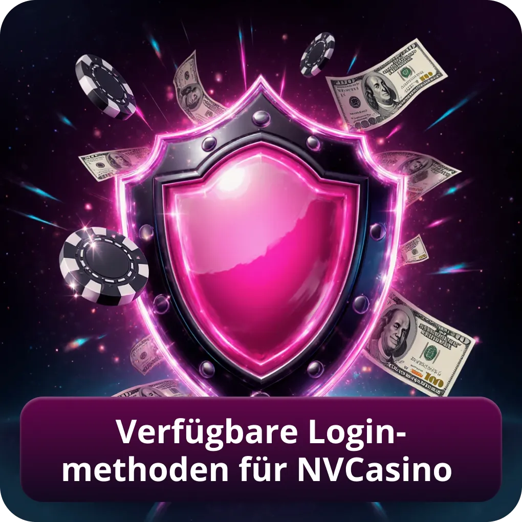 Verfügbare Login-methoden für NVCasino